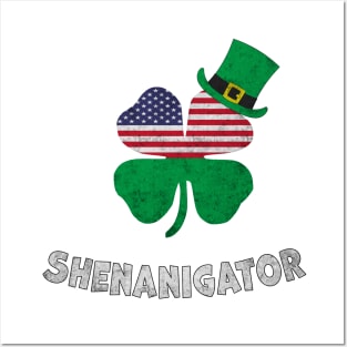 Irish American Shamrock Saint Patrick's Day Posters and Art